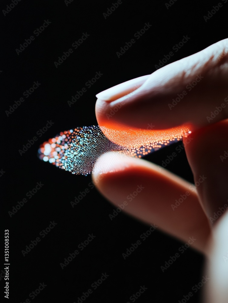 Leinwandbilder Quantum Innovation Luminescent Micro-Texture Surface Design Revealing Cutting-Edge Technological Abstraction with Holographic Particle Interaction