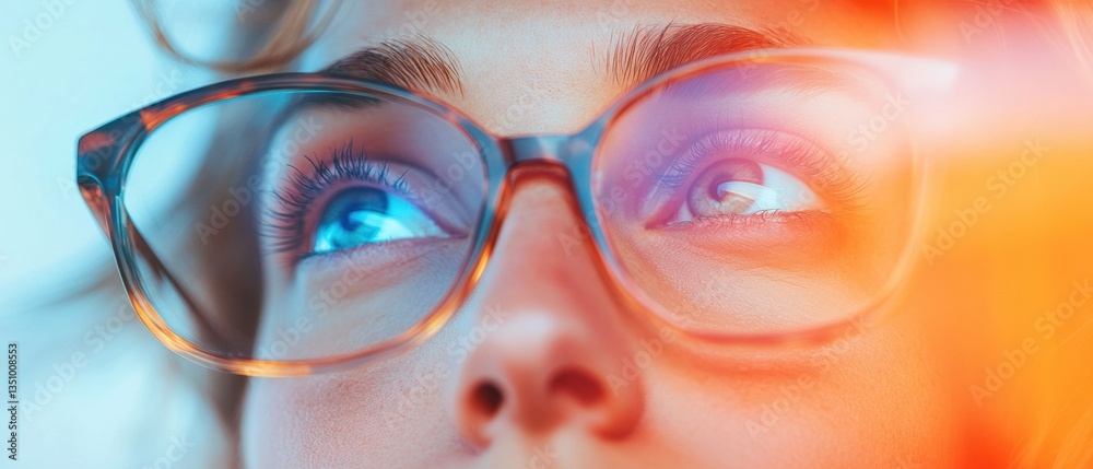 Aufkleber Next-Gen Vision Tech Innovative Eyewear Design Showcasing Dynamic Color-Shifting Lens Technology and Futuristic Professional Aesthetic for Digital Workforce