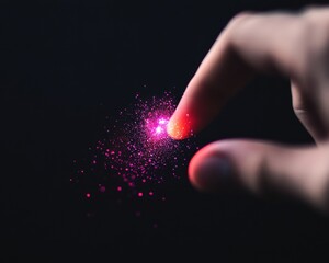 Quantum Interaction Immersive Digital Particle Visualization - Cutting-Edge Tech Innovation Showcasing Sensory Engagement and Futuristic Human-Interface Dynamics