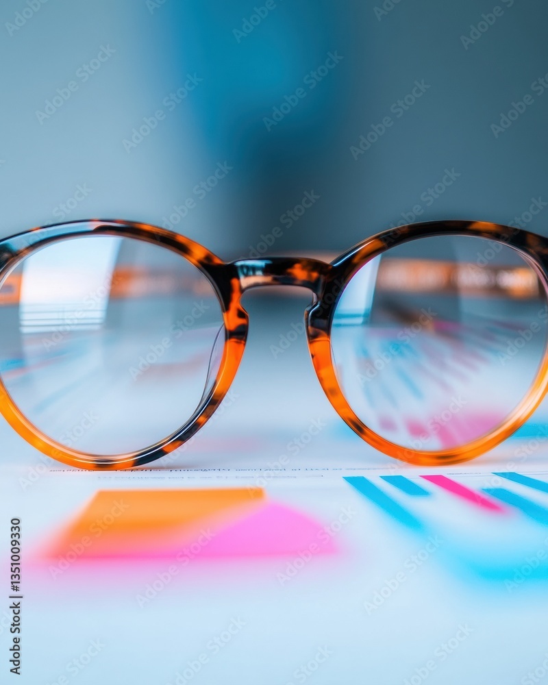 Aufkleber retro tortoiseshell eyewear in soft focus modern color gradient aesthetic for creative professional 