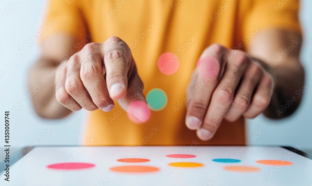 Aufkleber Interactive Data Visualization Dynamic Color Strategy Mapping with Tactile UX Design - Innovative Professional Engagement Through Haptic Decision-Making Techniques