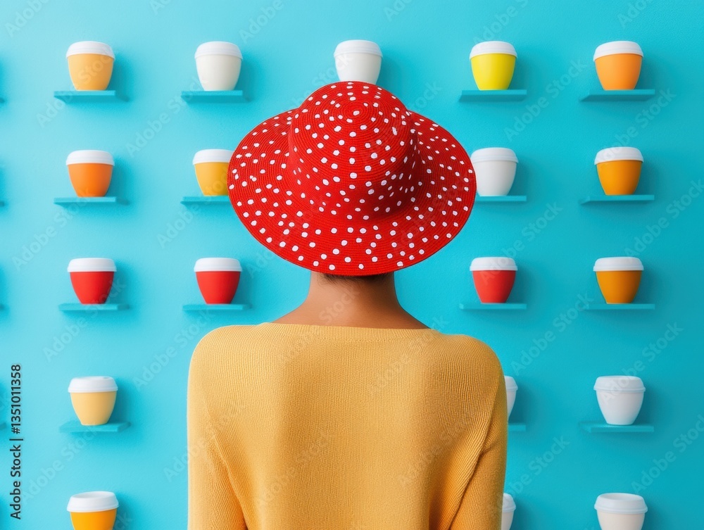 Aufkleber Surreal Pop Art Minimalism Creative Digital Consumer Design with Bold Color Psychology, Geometric Pattern Recognition and Contemporary Visual Merchandising