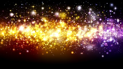 Obraz premium Golden purple sparkle galaxy background.