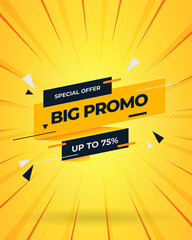 Banner special offer big promo with modern design and abstract background