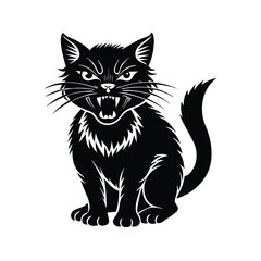 Angry Cat Vector Illustration – Cute, Cartoon, and Expression Icon