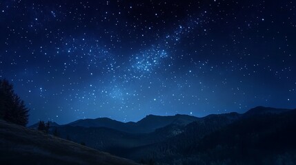 Naklejka premium Night sky with stars in the galaxy