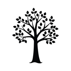 Obraz premium Apple Tree and Palm Silhouette Vector – Nature Illustration, Clipart Icon