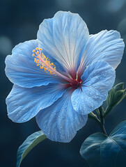 High-definition close-up footage of blue hibiscus flowers