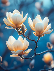 Close-up of delicate magnolias: Social media post picture