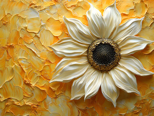 Three-dimensional brushstroke sunflower oil painting materials