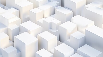 Obraz premium Abstract 3D city of white cubes. Possible use Background, graphic design