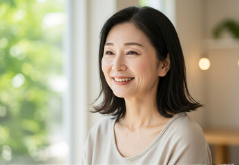 優しく微笑む大人の女性