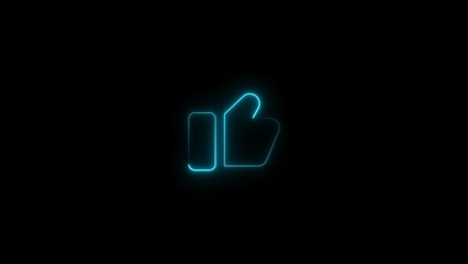 neon like icon 4k illustration on black background.