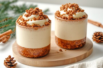 Festive Eggnog Dessert Cups.