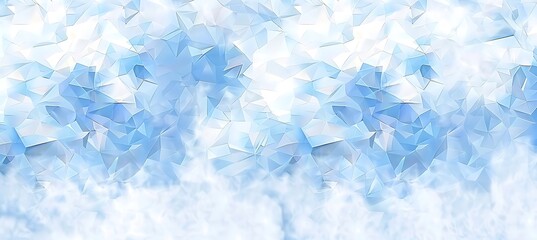 Backdrop of Geometric Shapes in Pastel Blue Tones Blending Together – Empty Template for Web Banner, Birthday Wish, or New Year Wish