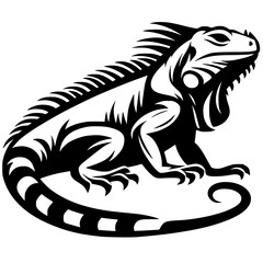 Silhouette of an iguana