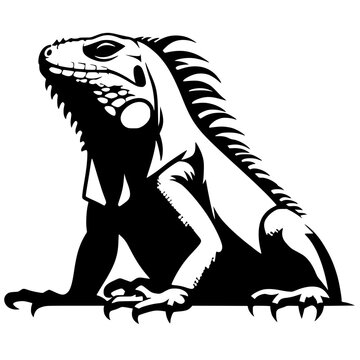 recommend clip art: Silhouette of an iguana