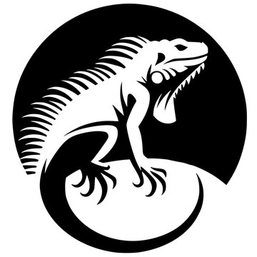 recommend clip art: Silhouette of an iguana