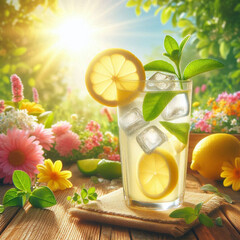 fresh lemon drink in summer