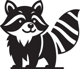 Fototapeta premium A black silhouette of a raccoon 