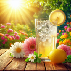 summer drink with flowers