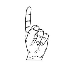 vector hand with a pose of raising or pointing at something