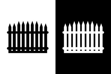 Modern Black Fence Silhouette Clean & Stylish Vector.