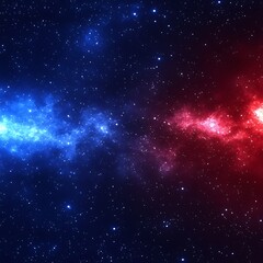 Naklejka premium A vibrant nebula showcases its colors throughout deep outer space