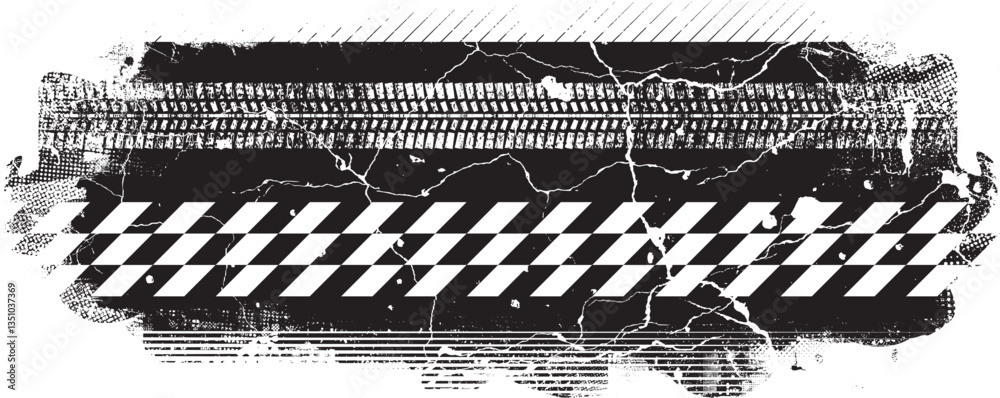 Aufkleber Grunge textured banner with rough edges. Halftone dots texture. Overlay grunge texture . Simply place texture over any object to create grunge effect . Banner with scratched surface for your design. 