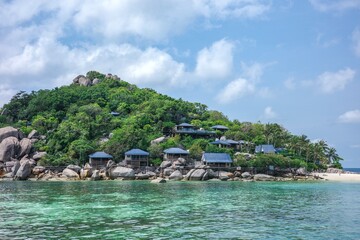 a beautiful view of private island of Koh Nang Yuan - Koh Tao for relaxing holidays. One of the most famous tourist destination in Thailand where travelers came to diving and snorkeling