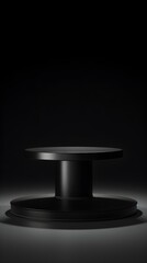 Elegant Black Cylindrical Display Stand Minimalist Product Presentation Platform