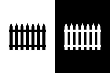 Minimalist Black Fence Vector Icon.