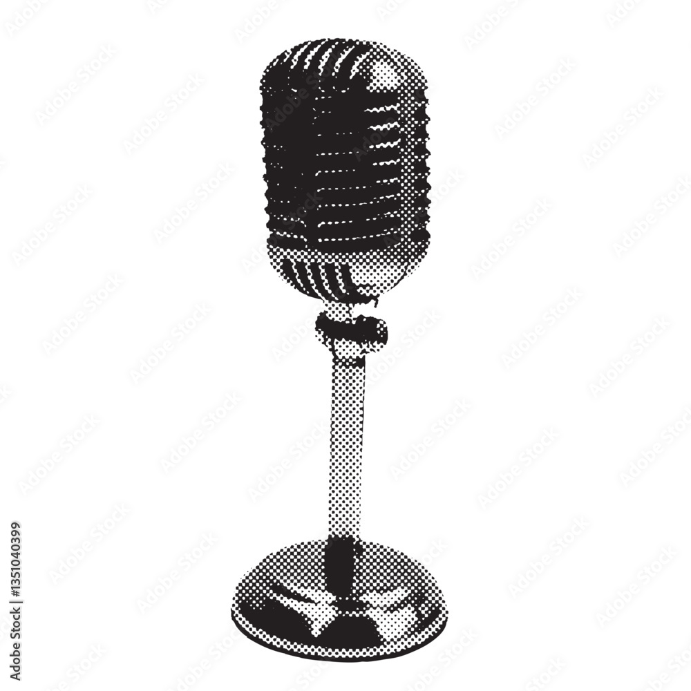 Canvas Prints vintage microphone halftone grunge vector design element