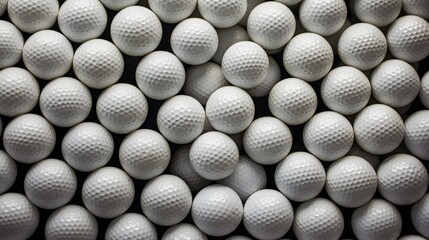 Pile of White Golf Balls Close Up Texture Background Image