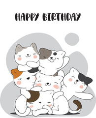 happy birthday greeting card design, vector art