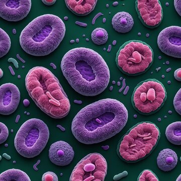 Microscopic View of Cells and Bacteria