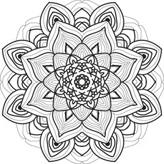 Circular pattern in the form of a mandala. Henna tatoo mandala. Mehndi style. Decorative pattern in oriental style. Coloring book cover