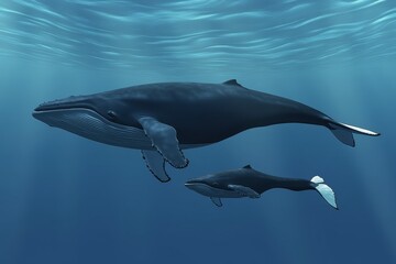 Obraz premium A breathtaking moment of a humpback whale