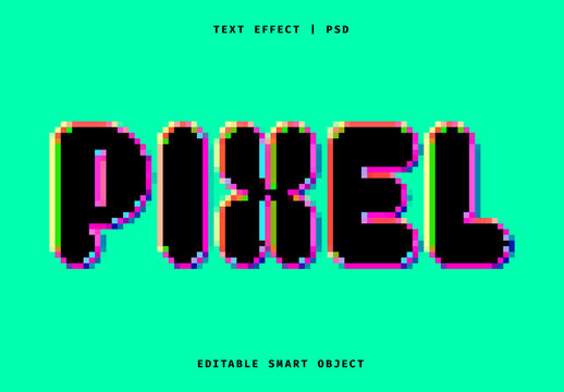 Colorful Pixelated Text Effect