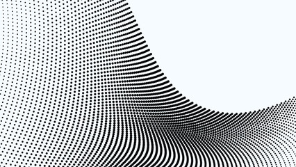 Black and white halftone abstract pattern for backdrop or fabric style