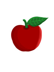 red apple with leaf