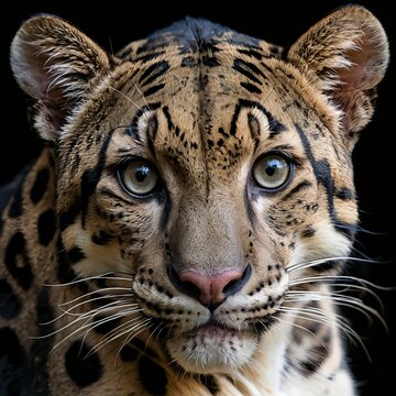 Here's a  and keywords for your clouded leopard stock photoClouded Leopard Close-Up Portrait