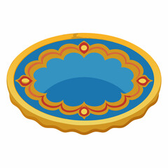 decorative ceramic tray with gold rim 