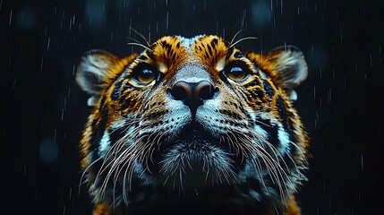 Majestic Tiger in the Rain