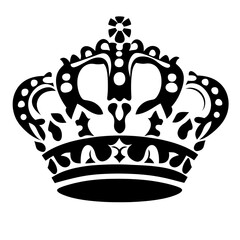 Elegant Black Crown Silhouette Royalty and Luxury Symbol