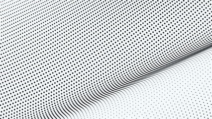 Black and white halftone abstract pattern for backdrop or fabric style