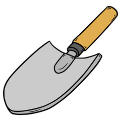 trowel farm illustration hand drawn isolated vector