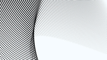 Black and white halftone abstract pattern for backdrop or fabric style