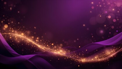 Obraz premium Luxurious Dark Purple Background Enhanced with Golden Sparkles and Elegant Light Effects