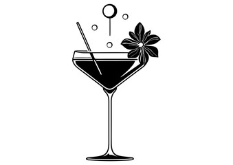 Art Nouveau cocktail Graphic Accents, vector illustration, vintage elements	
